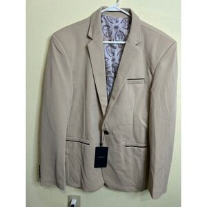FashionBest Men's Beige Single Button Blazer, Unique Print  23PTP, 30 length